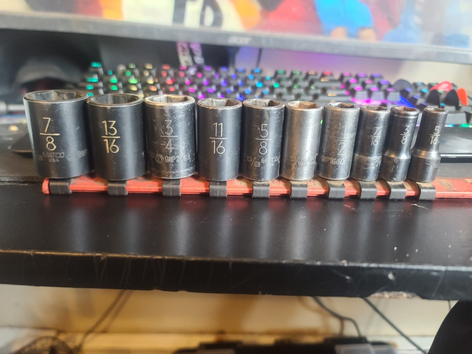 Matco Tools 12pc Semi Deep Metric Socket Set 3/8 Drive 8-19 NOT ADV and SAE Set