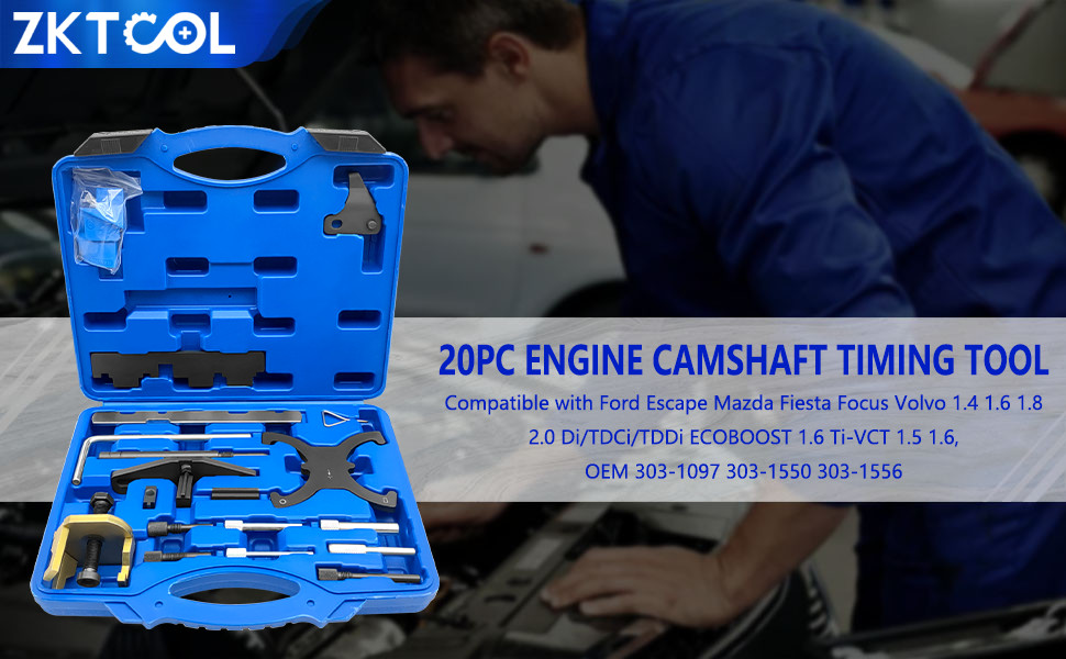 20PC Engine Timing Tool Kit for Ford Mazda Camshaft 1.4 1.6 1.8 2.0 Di/TDCi/TDDi