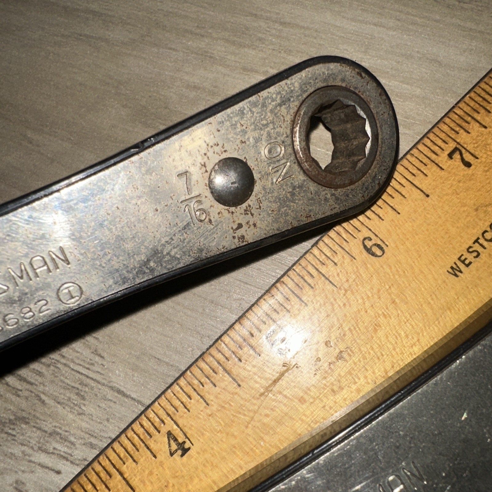 2 Craftsman Ratcheting Box End Wrenches 43684 43682 5/8 x 3/4 & 3/8 X 7/16