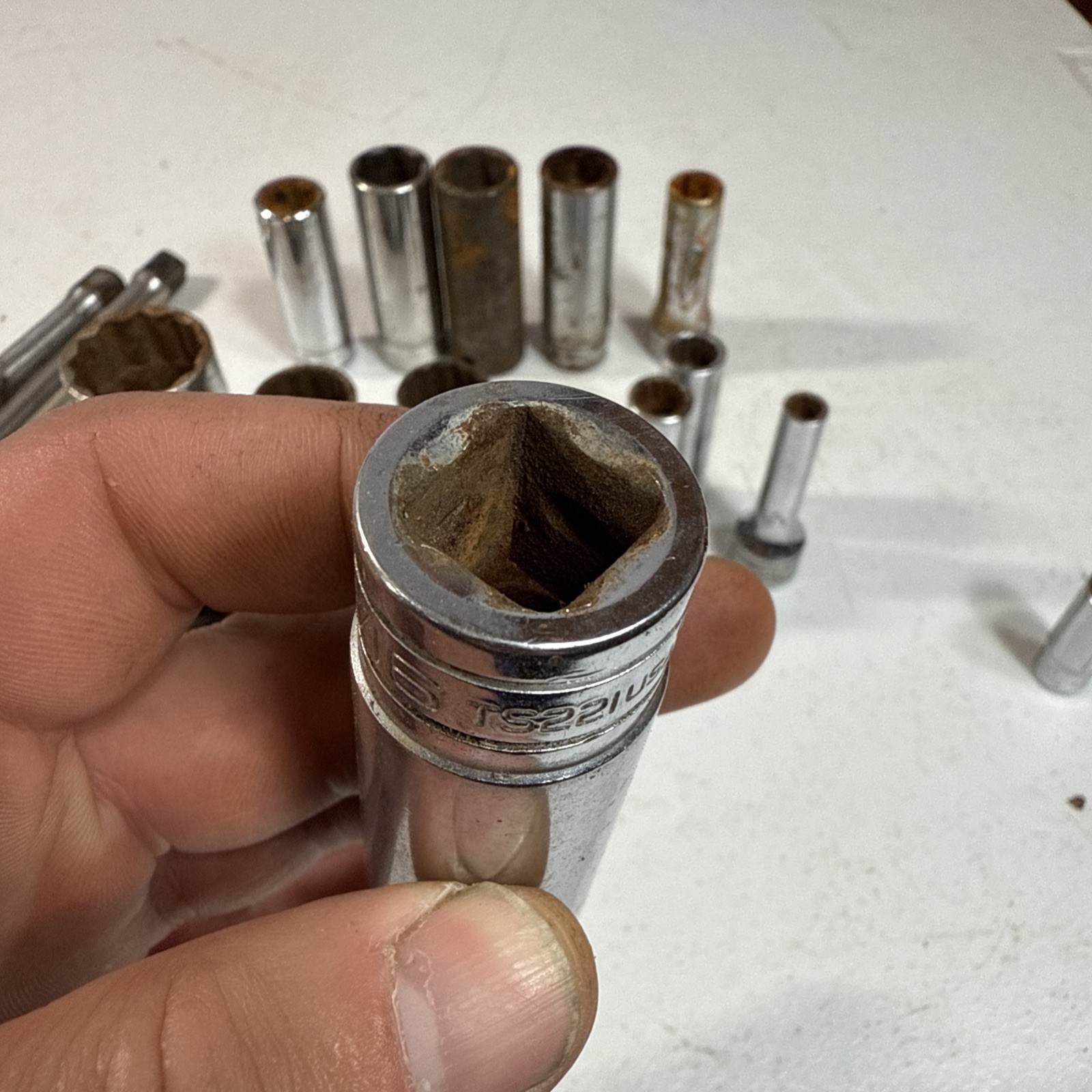 SNAP-ON Socket & Extension (Lot Of 17) 3/8″ Drive Deep SAE Sockets 6 & 12 Pt