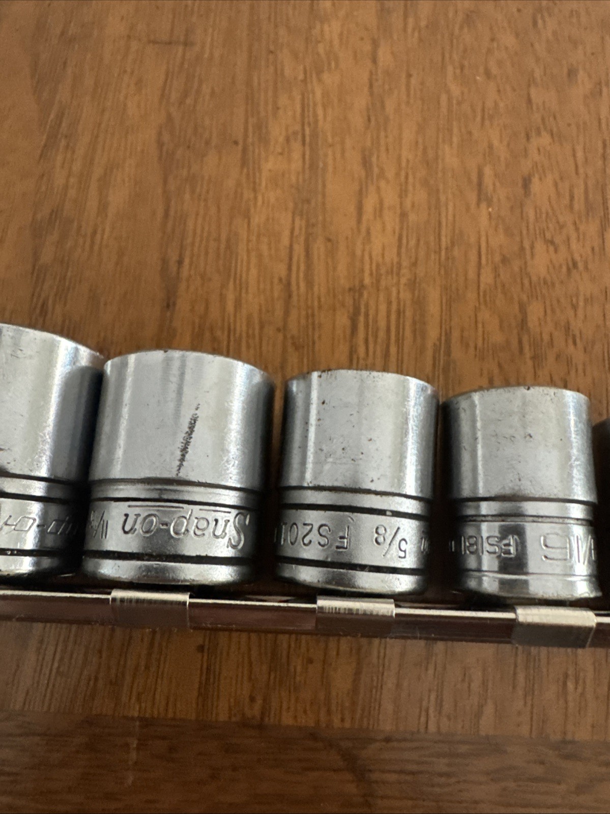 Snap On 3/8″ Drive 10Pc SAE Shallow 6 Pt Chrome Socket 5/16 To 7/8 Read