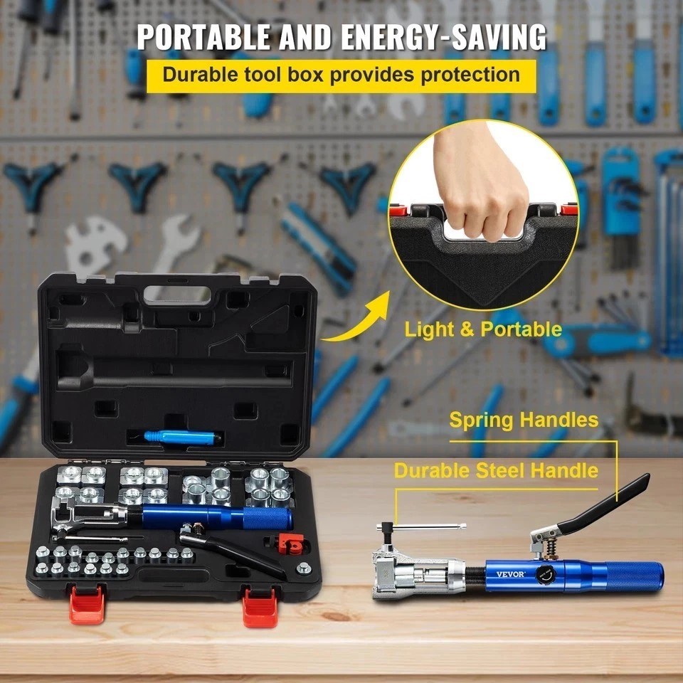 Hydraulic Flaring Tool Kit Double Flaring Tool 45° for 3/16″ to 1/2″ Tube