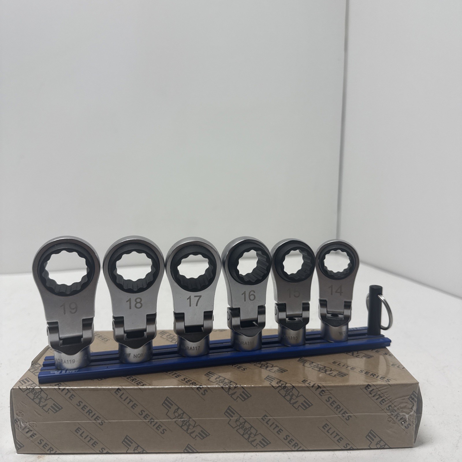 VI 3/8dr Reversibl Flex Head Ratcheting Crowfoot Wrench Set 14-19mm #NORA150XL