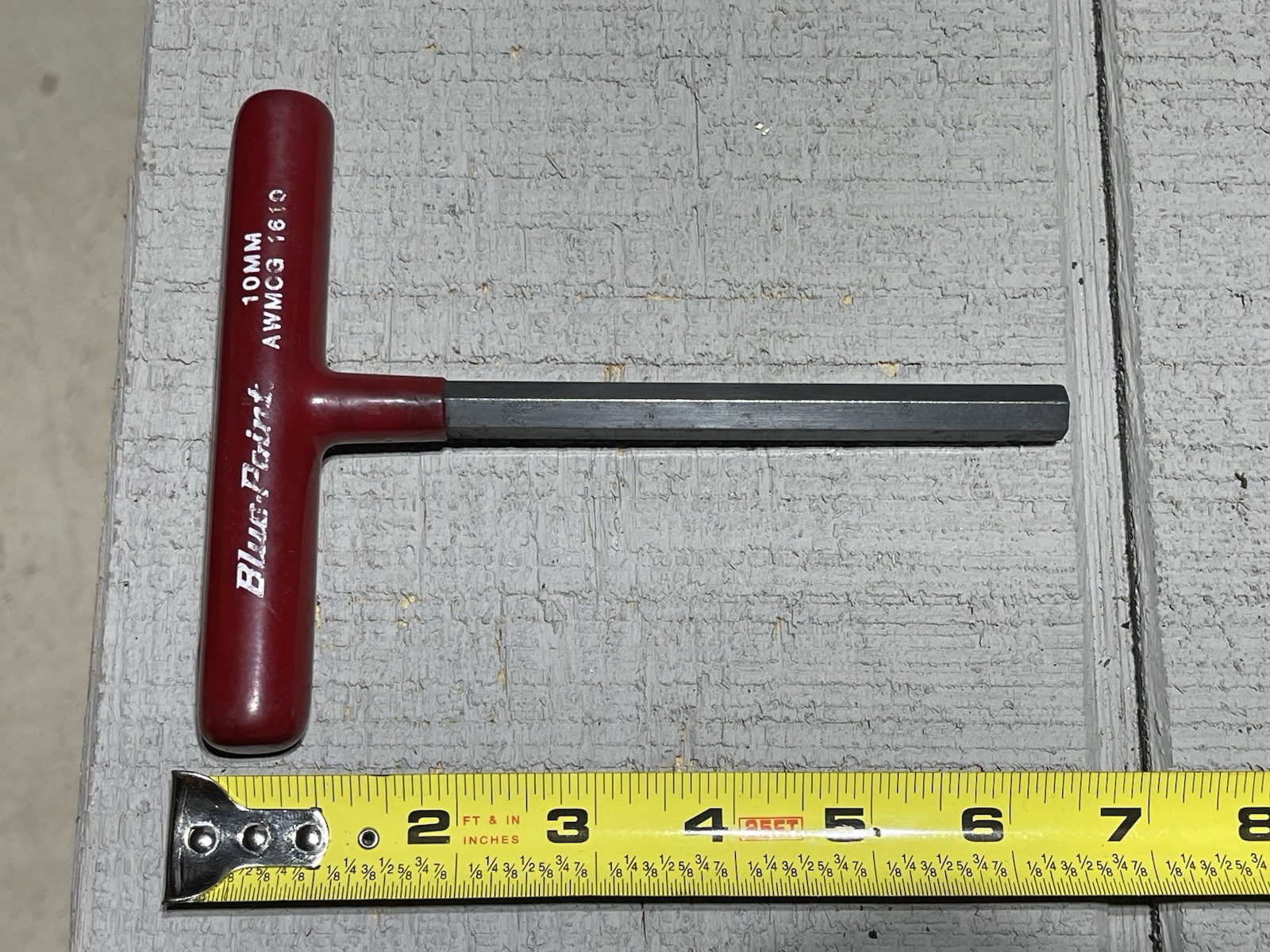 Blue-Point AWCG1610 10mm 6 Point Hex Allen Key T Handle Red Rubber Handle