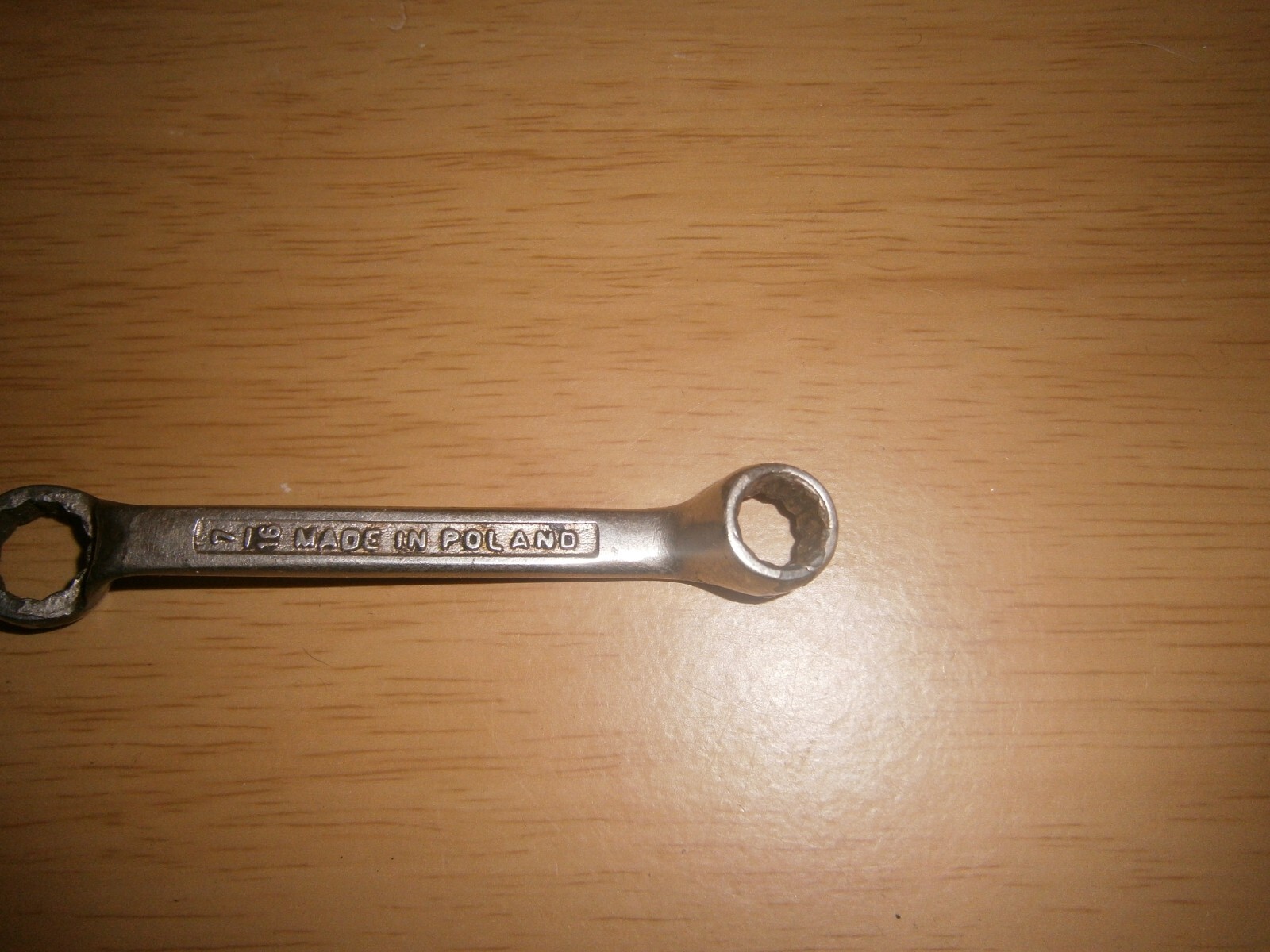 Vintage silver tone spanner. 7/16 & 3/8 ends.(E6c)