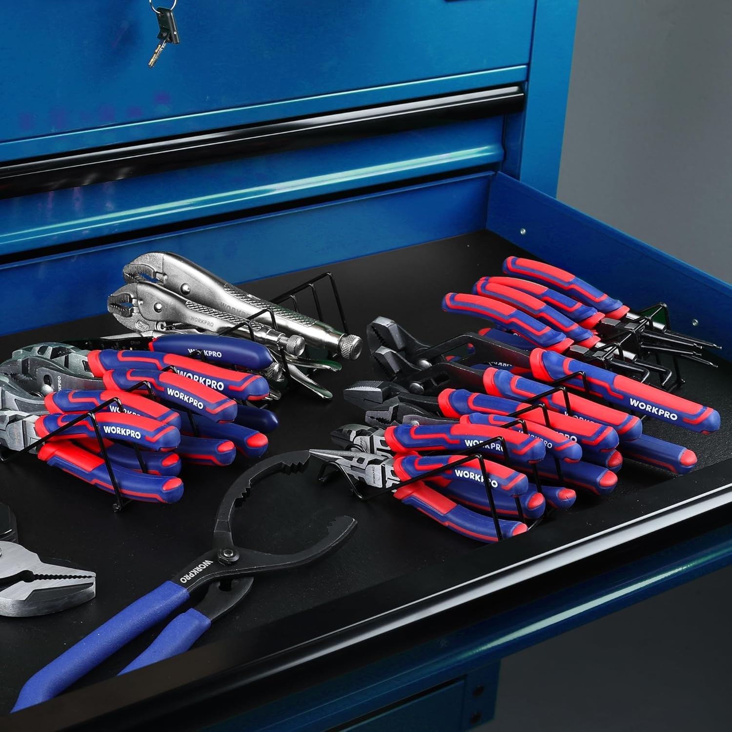 WORKPRO Pliers Set, 20-Piece Full Assortment of with 2-pack Blue-red