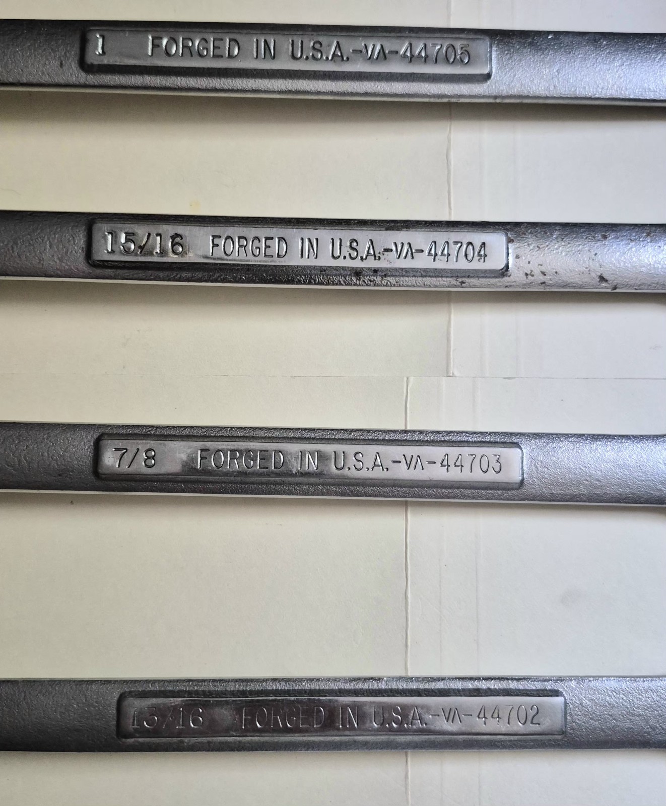 4 Piece Craftsman USA Combination Wrench Set 12 Pt. VA 13/16, 7/8, 15/16 & 1″