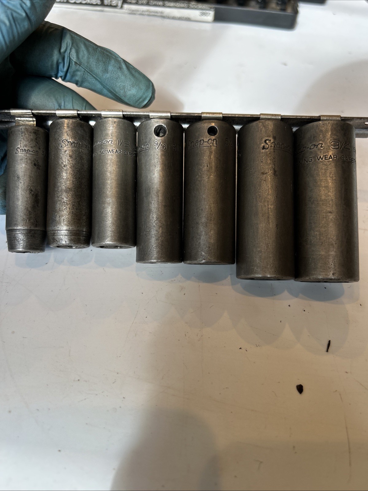 SNAP ON TOOLS 212SIMFYA 7pc 3/8 Dr 6pt SAE Deep Impact Socket Set 3/8″-3/4”