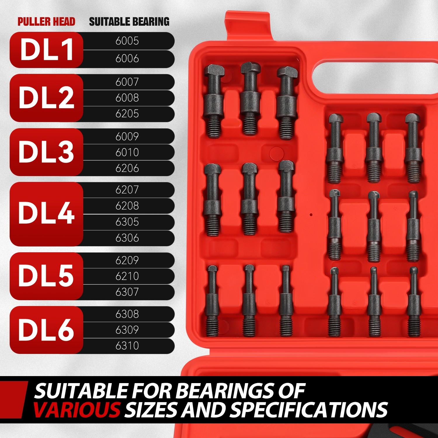 Bearing Disassembly Extractor Removal 3-jaw Puller Inner Hole Separator Tool Set