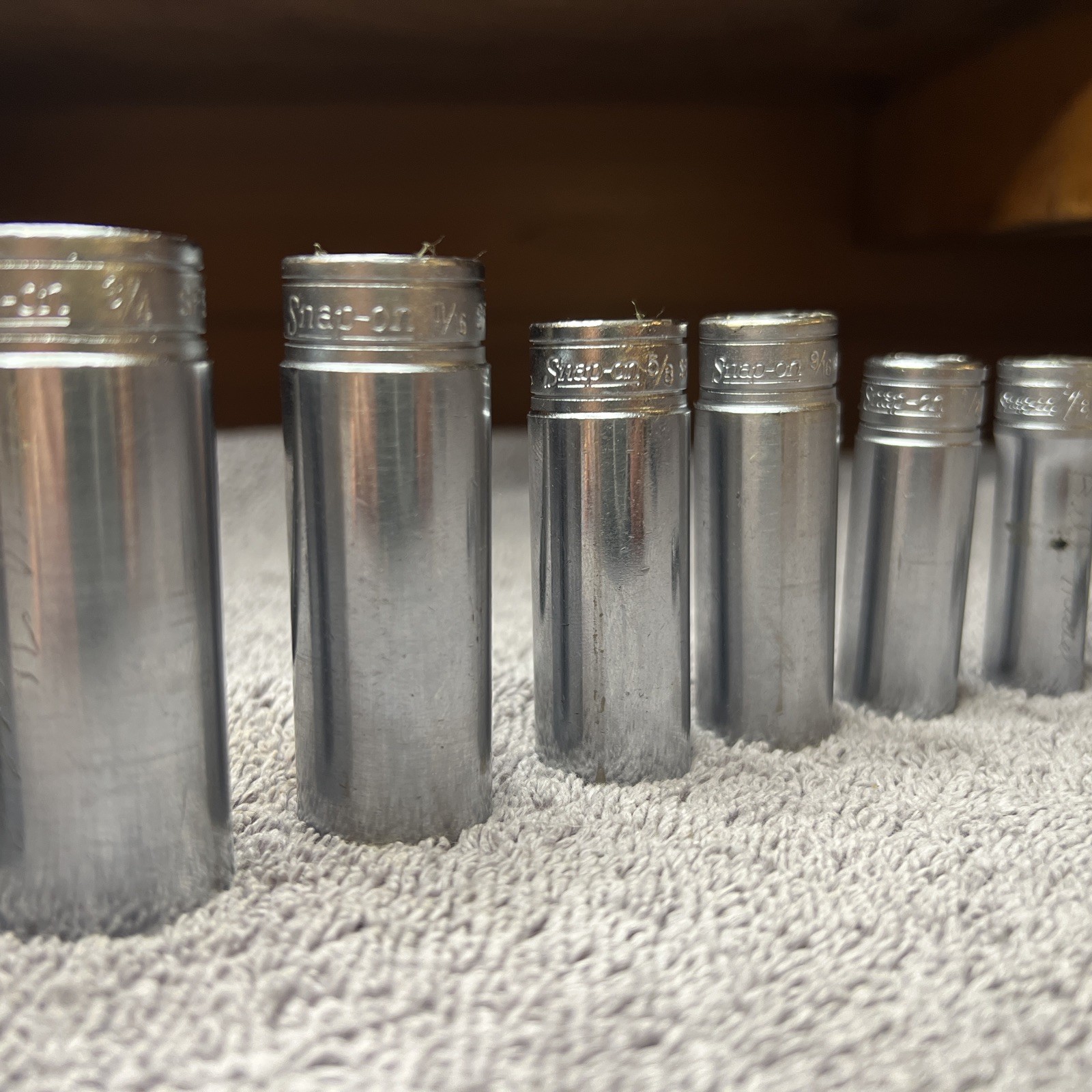 Snap-on 11 pc 3/8″ Drive SAE 6 Point Deep Socket Set 1/4” to 7/8” SFS Series