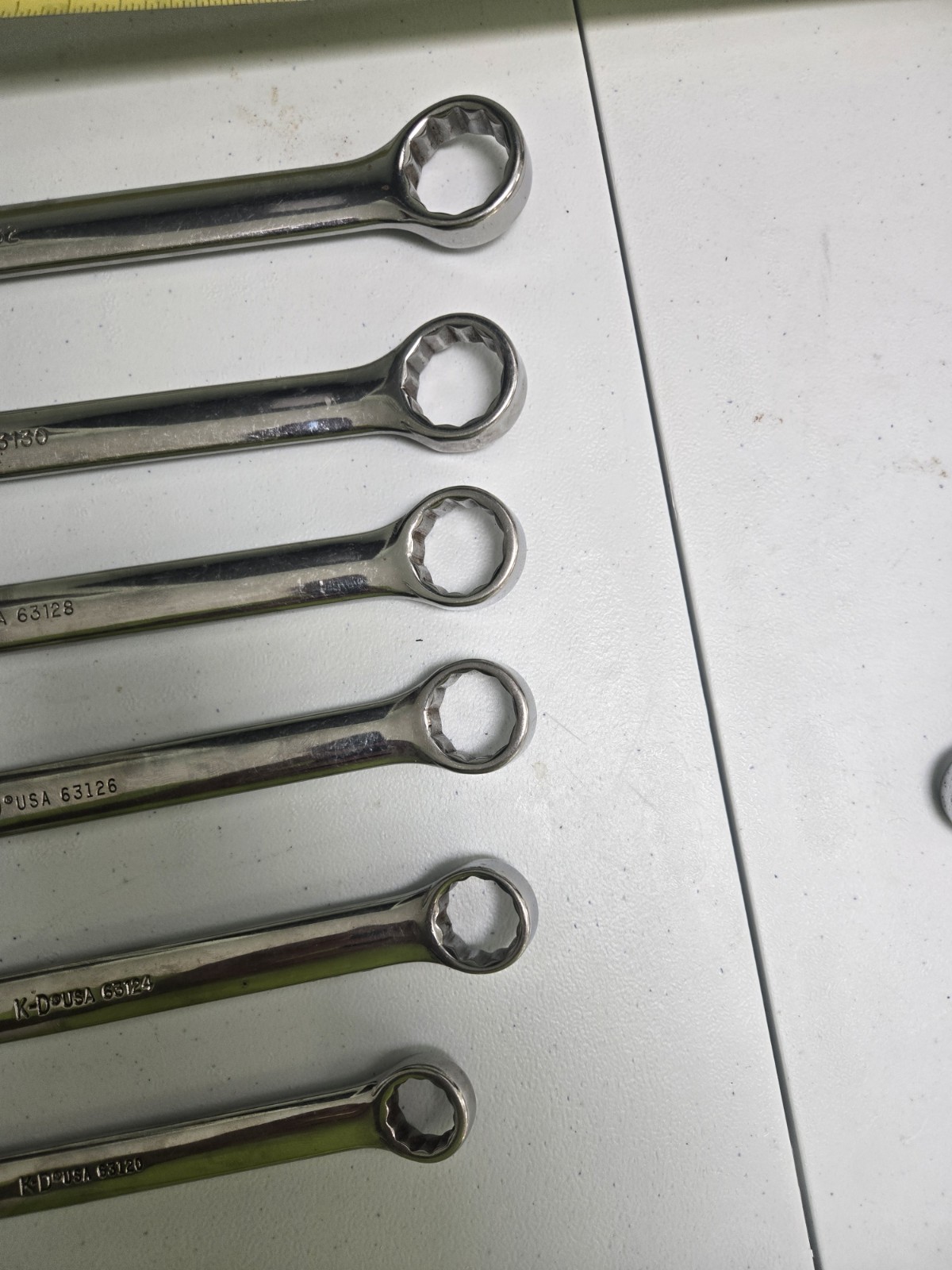 Lot of 6 K-D USA Made Combination Wrench Polished KD Large 1″ to 5/8″