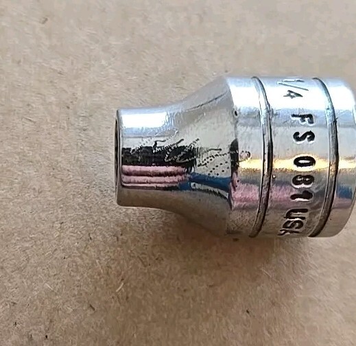 Snap On 3/8″ Drive 1/4″ 6PT SAE Shallow Chrome Socket USA FS081