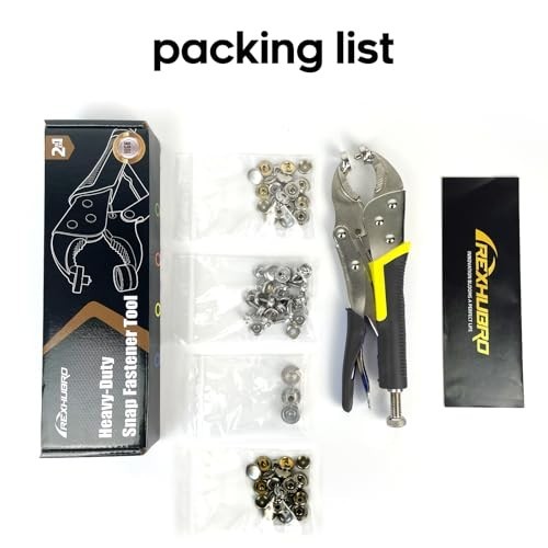 Snap Fastener Tool Heavy Duty Setter Pliers 60 Sets 15mm Stainless Snaps Canvas