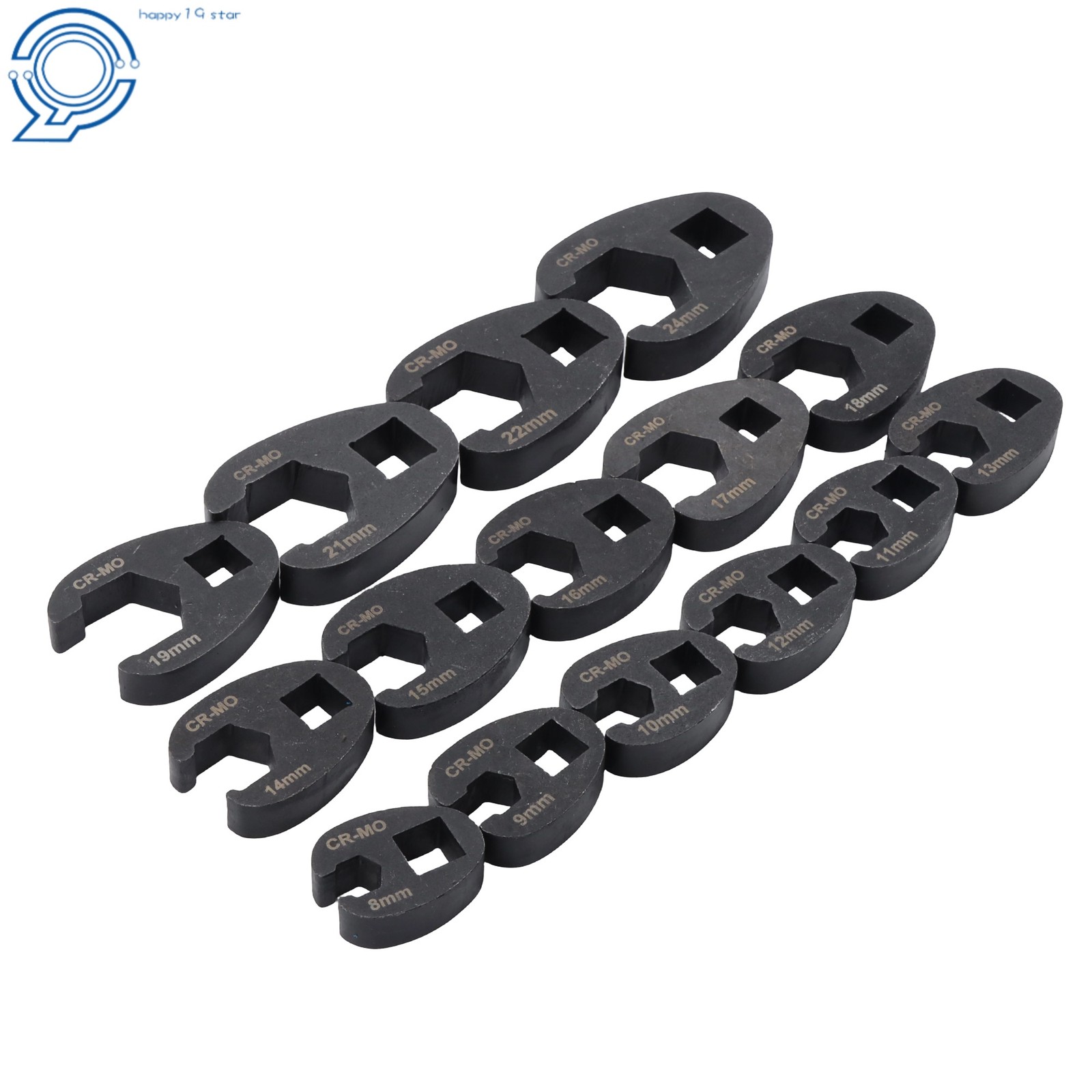 15PCS Crows Foot Wrench Set 1/2″ and 3/8” Drive Flare Nut Crowfoot Wrench Set