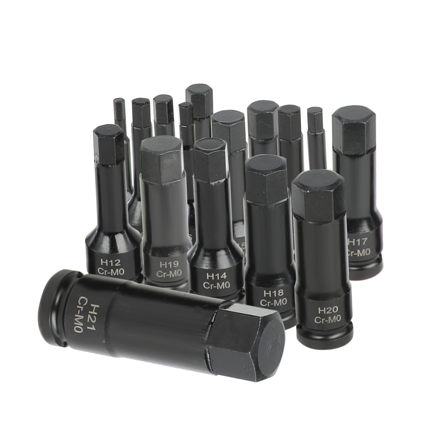 10/16PC 1/2″ Drive Impact Hex Bit Set Cr-Mo Steel Allen Hex Driver Socket Kit