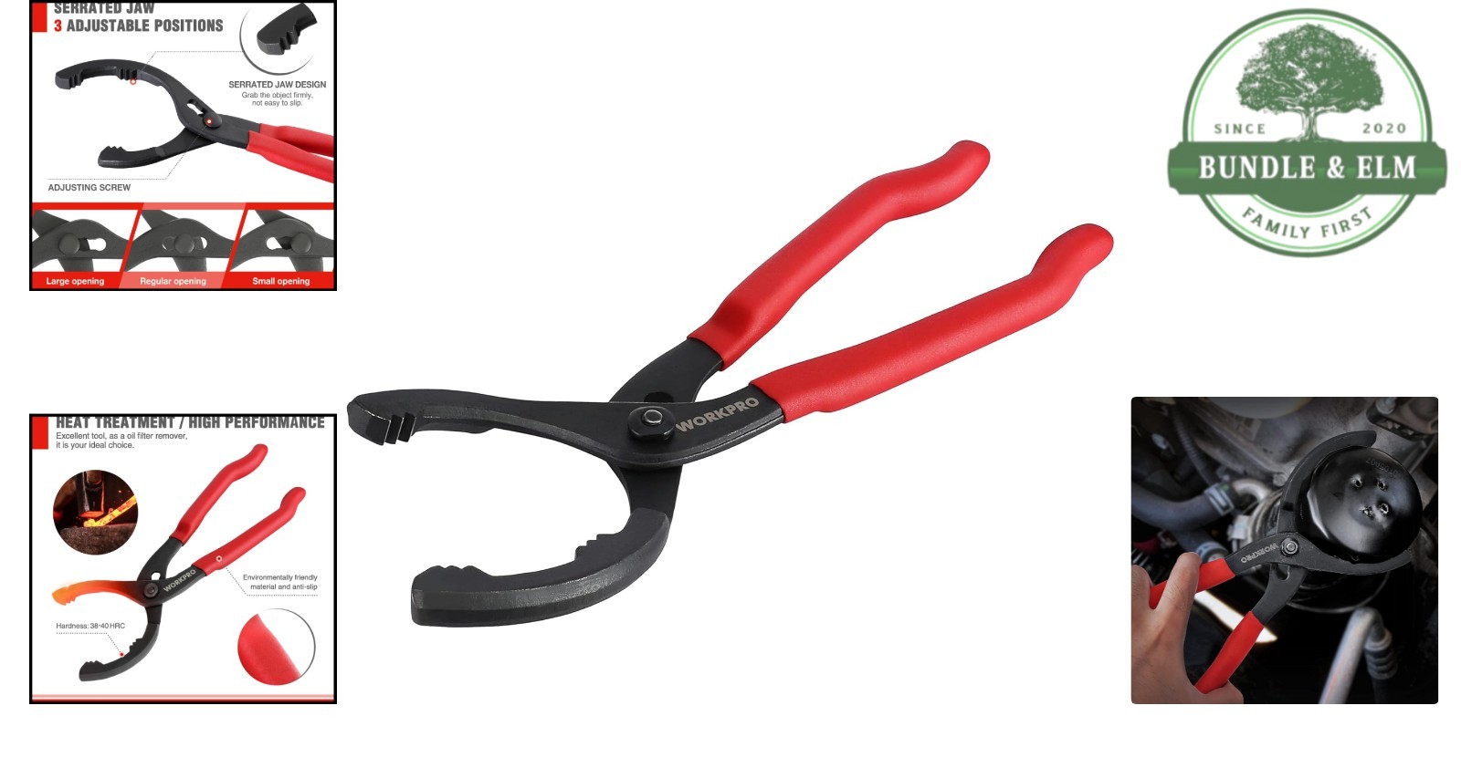 Durable 12″ High Carbon Steel Oil Filter Wrench for Easy Engine Fitting Removal