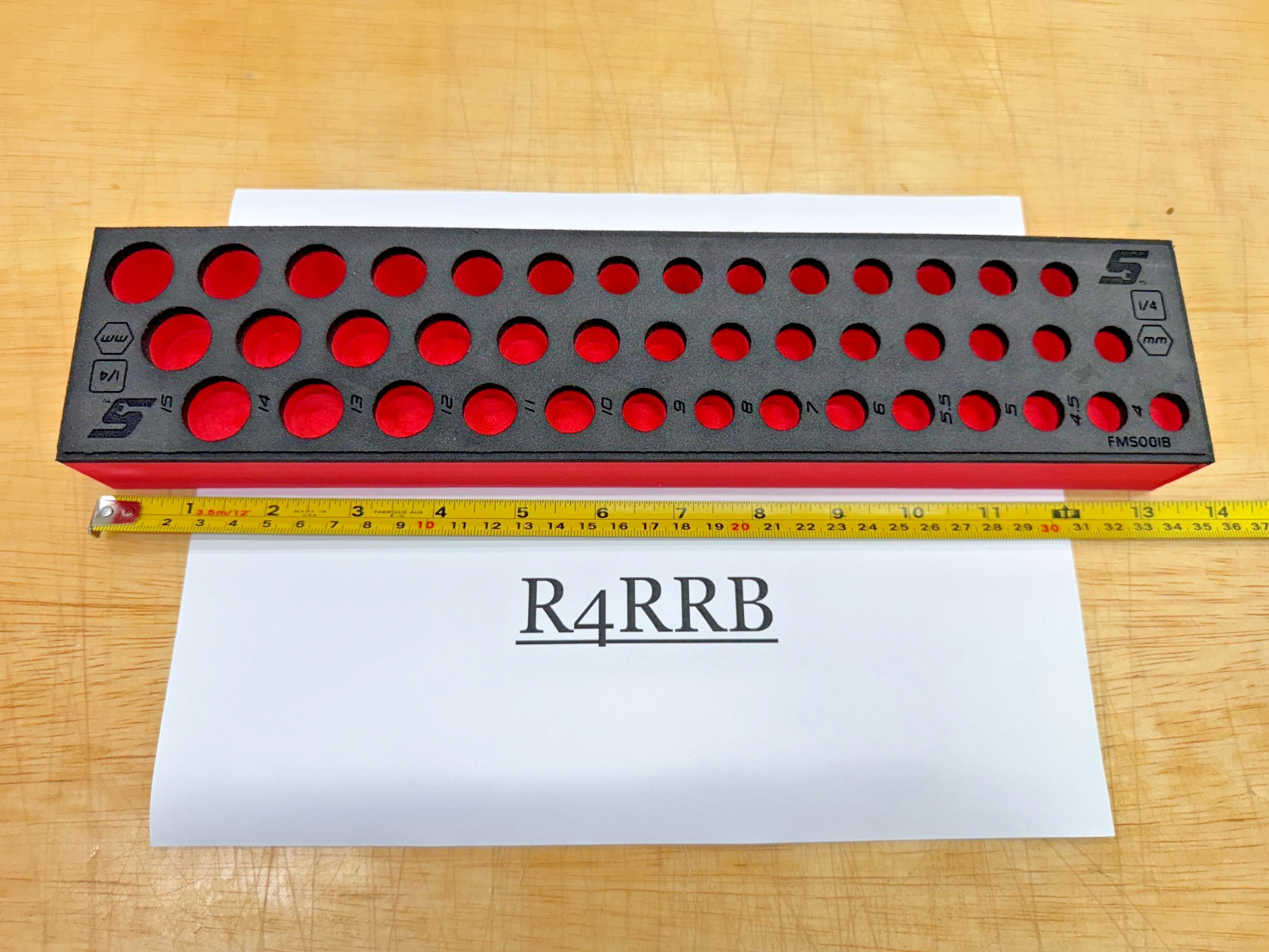 Snap-on Tools RED FOAM ORGANIZER 42pc 1/4″ Drive Metric Socket Set FMS001BR