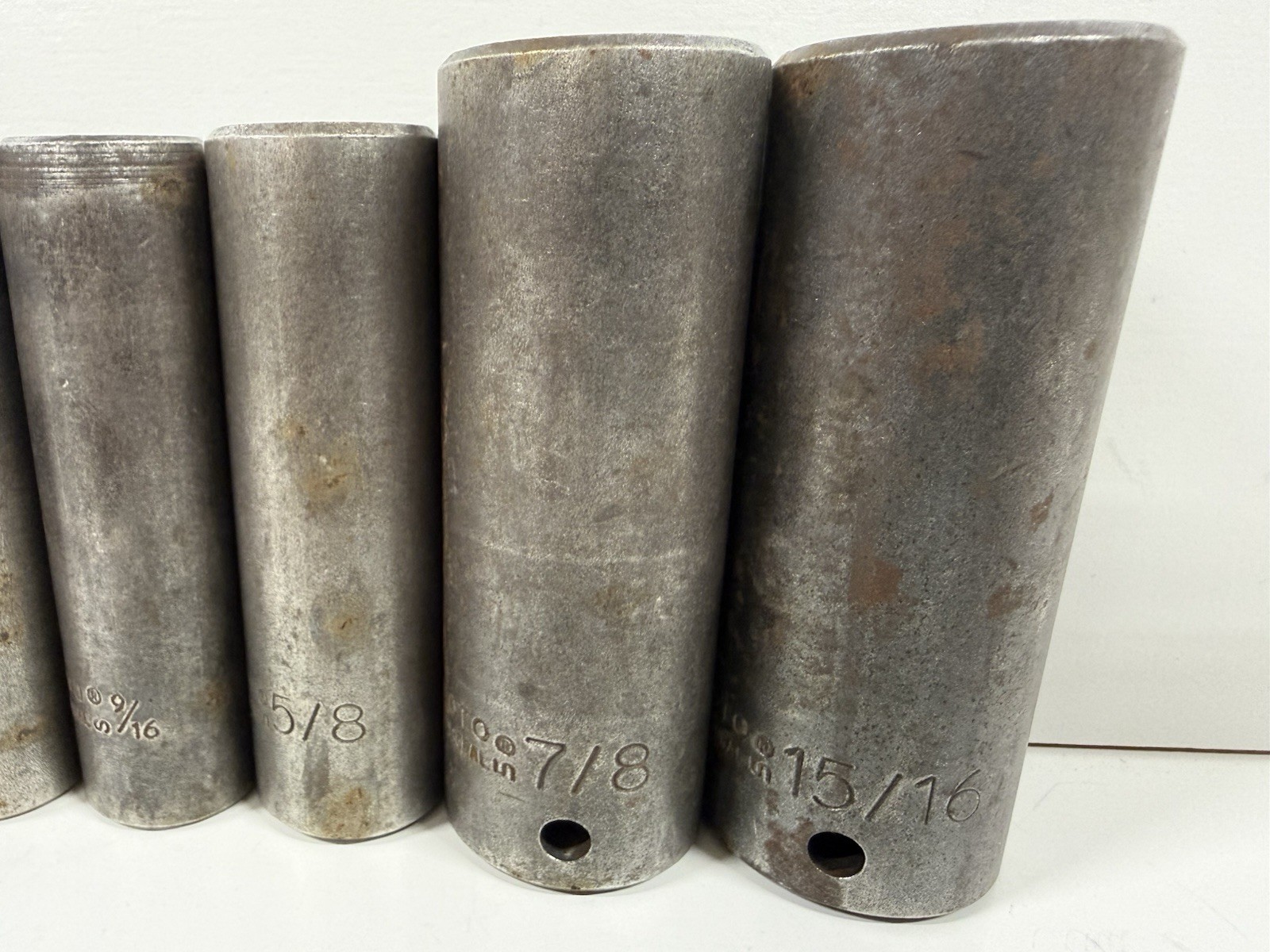 6 Proto Professional Deep Impact Socket 1/2 Drive 12 Pt Point 7/16” to 15/16”