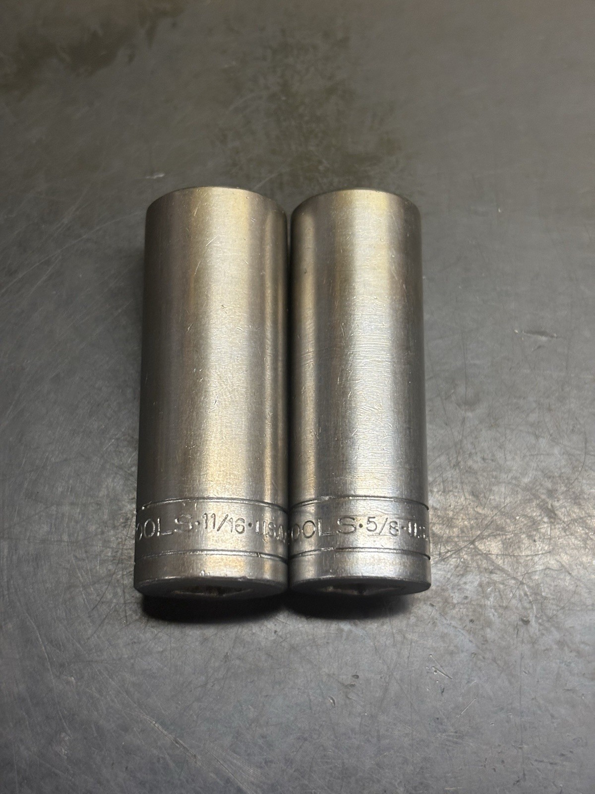 S-K Deep 11/16 And 5/8 Vintage Sockets 3/8 Drive 40422 And 40420
