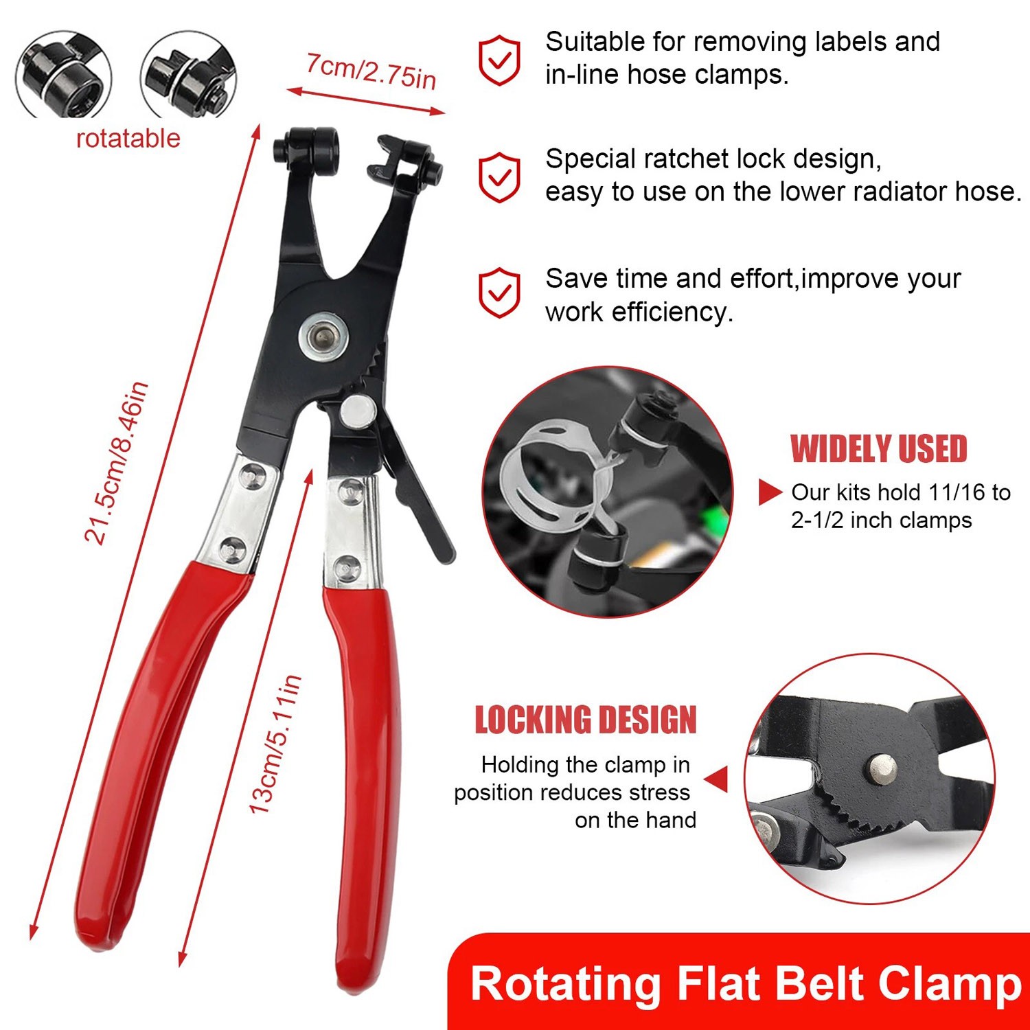 4PCS Hose Clamp Pliers Remover Kit With Long Reach Wire Spring Hose Tube Clamp