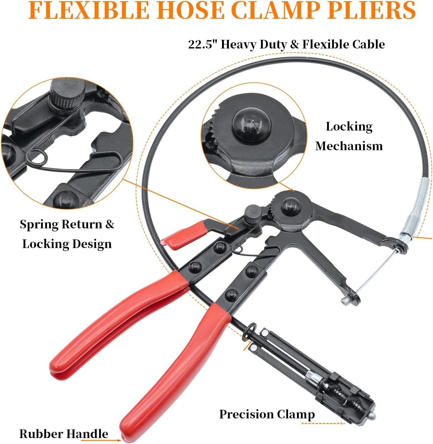 DPTOOL Hose Clamp Pliers Set 15pcs Removal and Installation Red