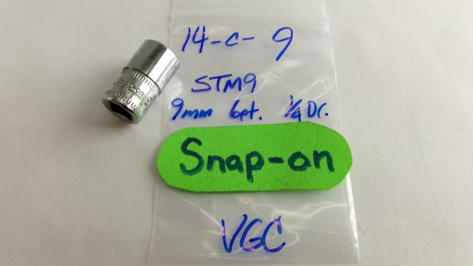 Snap-on tools USA 1/4″ drive 9mm metric 6 point Socket TMM9 Nice!