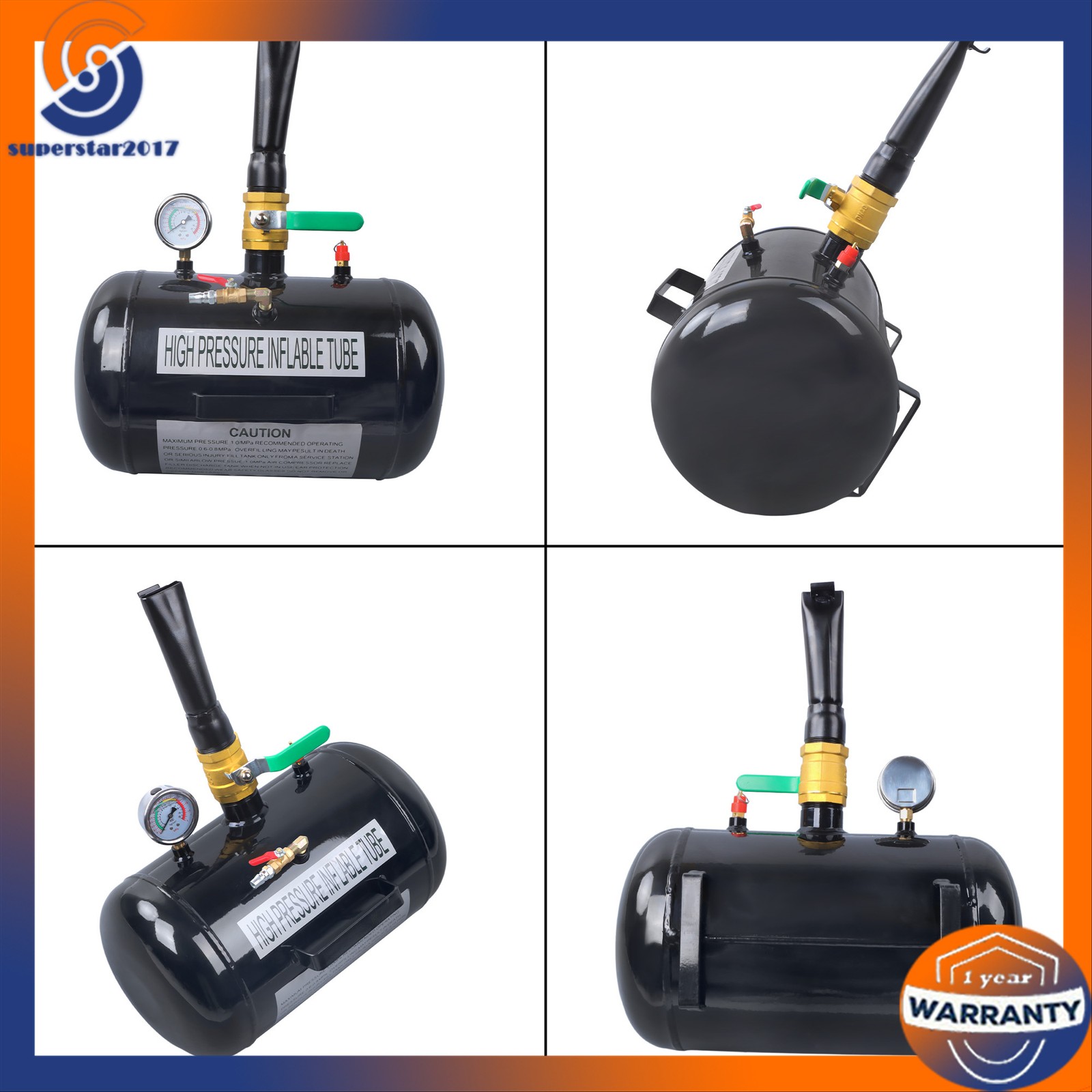 New 5 Gallon Air Tire Bead Seater Blaster Tool Seating Inflator Truck ATV 145PSI