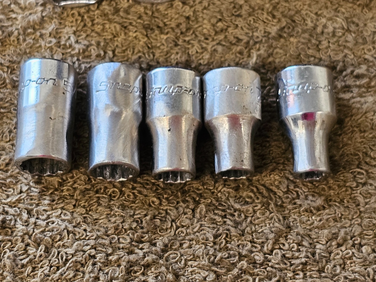 10 Snap On Socket 1/4″ Drive TMD SAE 9/16 1/2 7/16 3/8 11/32 5/16 6 12 Point USA