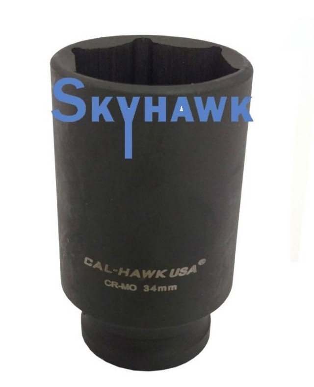 1/2″ DR. X 34MM DEEP IMPACT SOCKET 6 POINT Chromium-molybdenum CR-MO MATERIAL