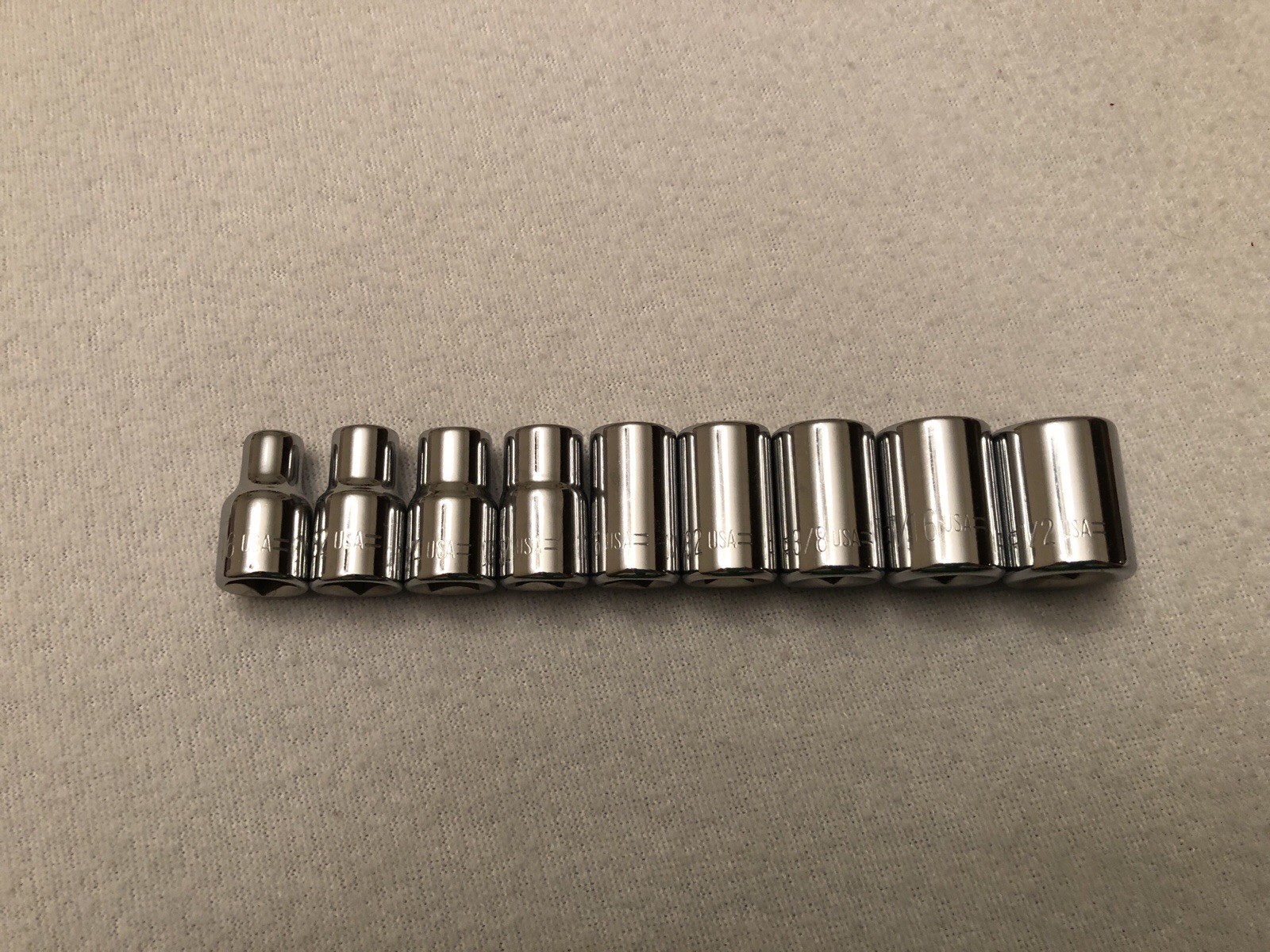 Clean and Shiny Wright Allied Tools 1/4” Socket Set A21 Made In USA