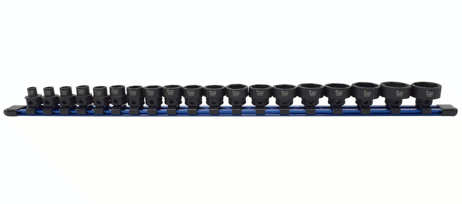 Tools 78319 19pc 3/8″ Drive 6-24mm Nano Impact Socket Set