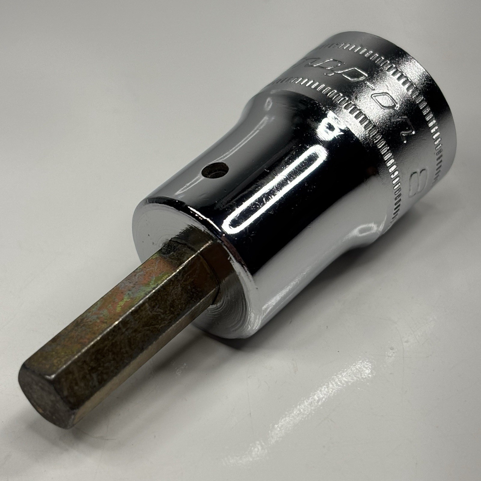 NOS Snap On Tool SAM8A 1/2 Dr Metric 8mm Standard Hex Bit Socket Driver USA 1990