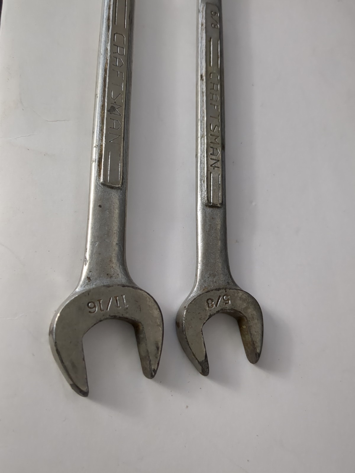 2 Vintage 7.5″ Craftsman Combination Wrench Set 1116″ & 5/8″ inch 12 pt USA