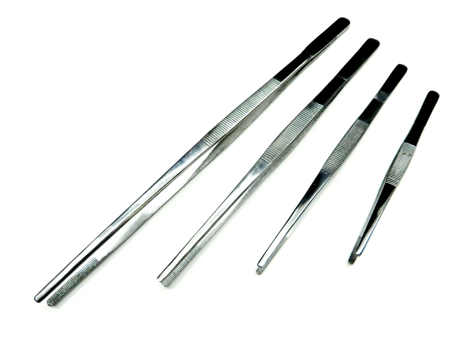 4pc General Purpose Tweezers Utility Forceps – 12″,10″,8″,6″ Stainless Blunt Tip