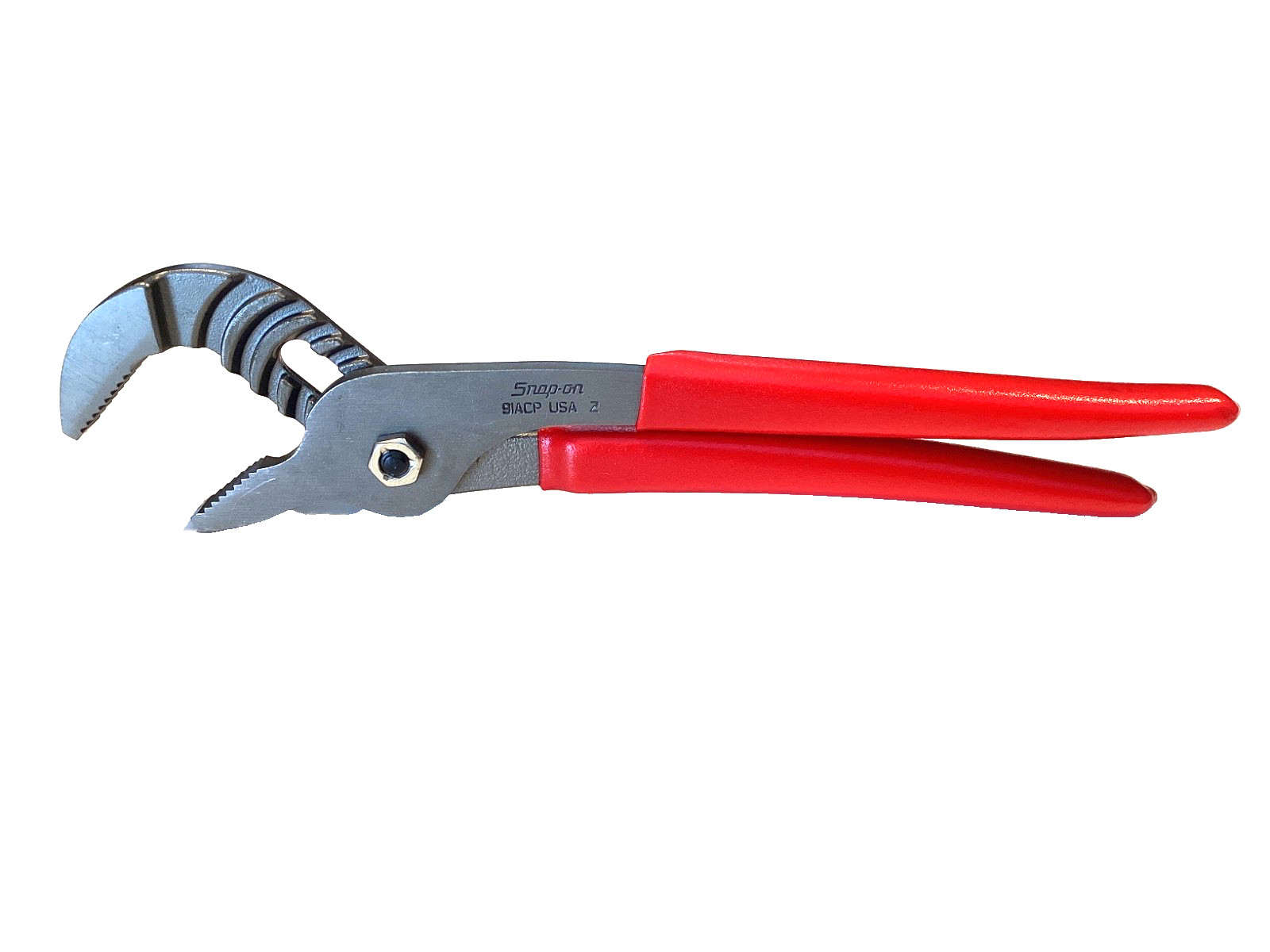 Snap on NEW 9″ RED Soft Grip Adjustable Joint Interlocking Channel Pliers 91ACP