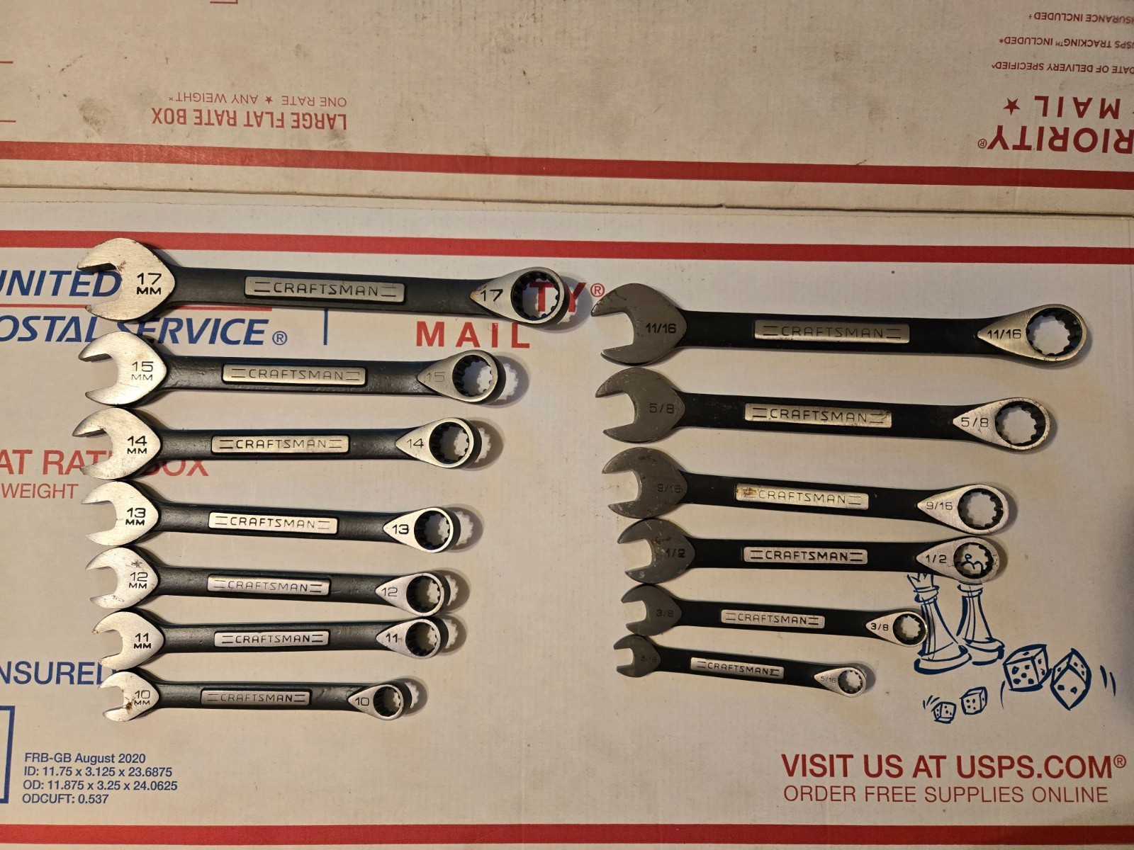 Lot Of 13 Craftsman Spine Wrench 10 – 17 MM 5/16 – 11/16 Metric SAE