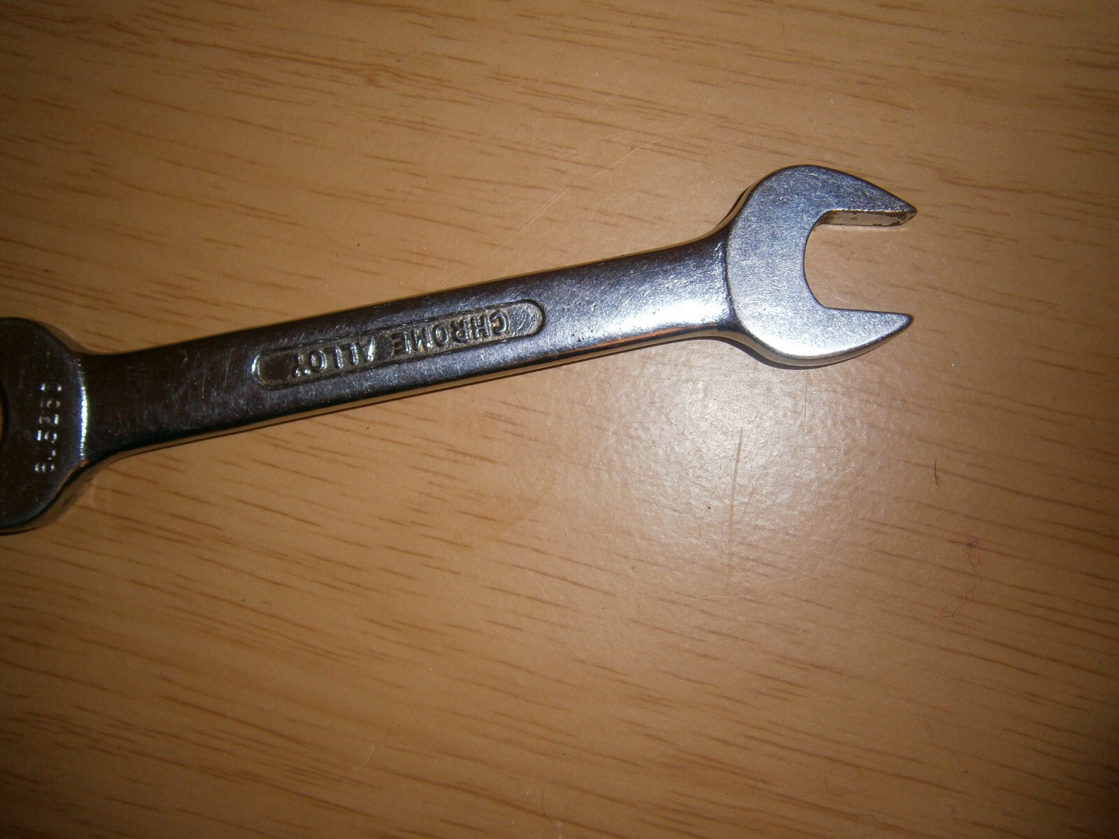 Vintage silver tone spanner. 3/8BS 5/16W & 5/16BS 1/4W ends (E6a)
