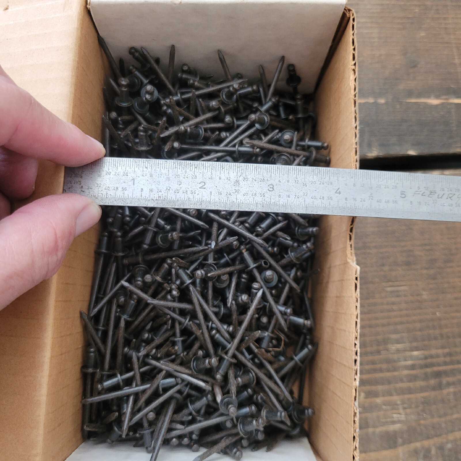 VINTAGE Pop Rivets Large Box Over 3 Pounds Black Steel Metal