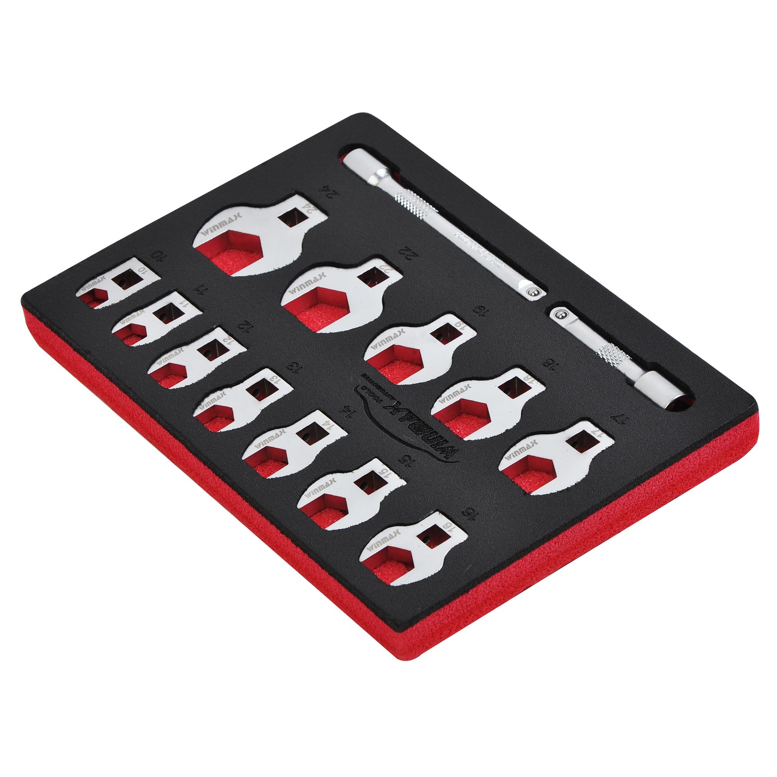 3/8″ Drive Flare Nut Crowfoot Wrench Kit 10-24mm V#, 14pcs Crows Foot Wrench Set