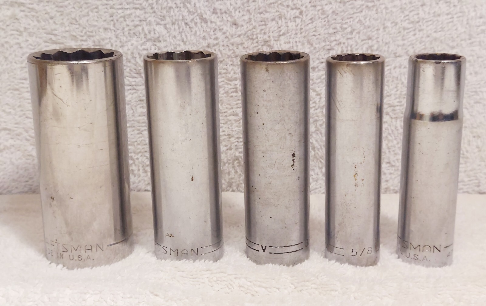 CRAFTSMAN 1/2″ DEEP WELL SOCKETS Vintage Lot Of 5