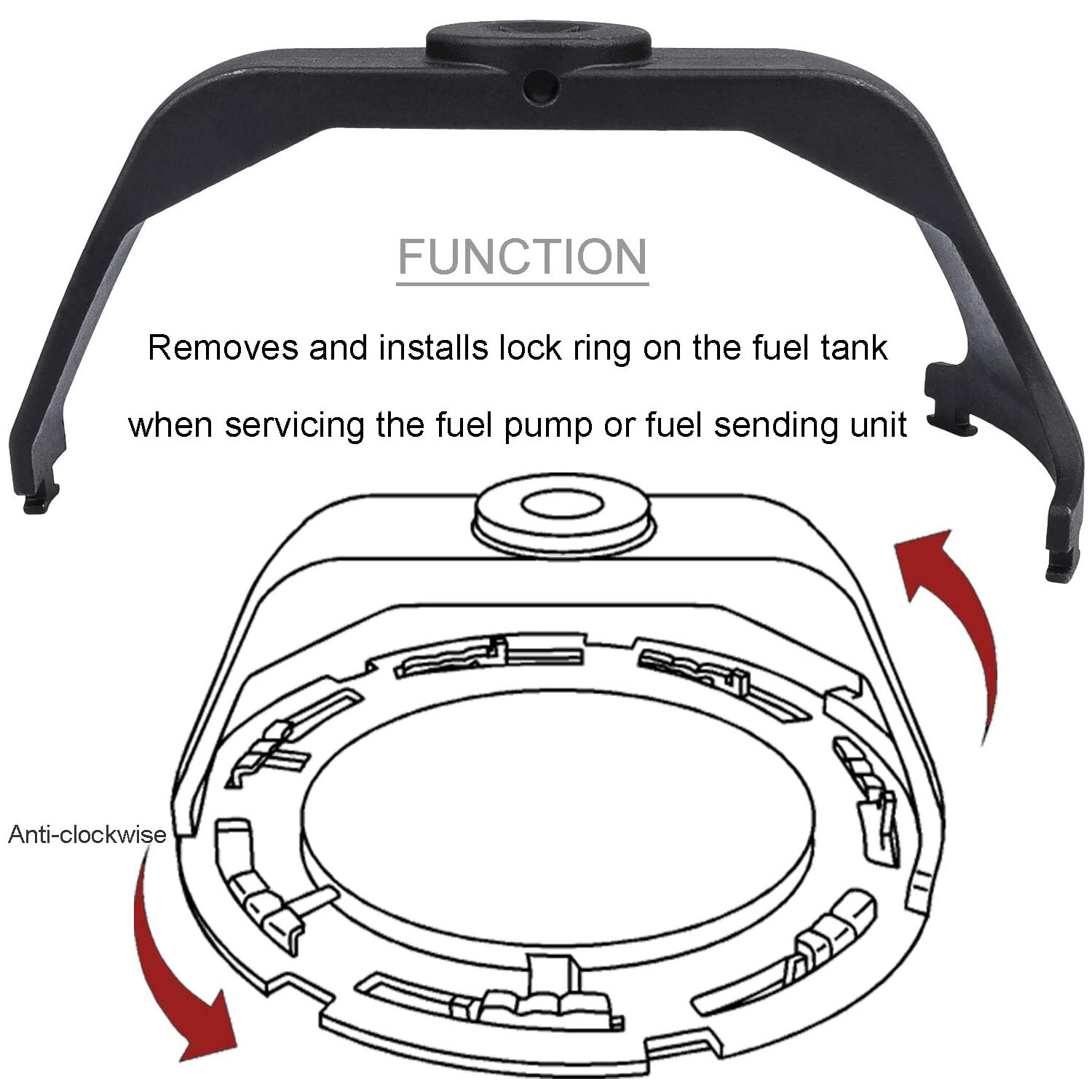 Adjustable Fuel Pump Module Spanner Wrench + Universal Tank Lock Ring Tool 6599
