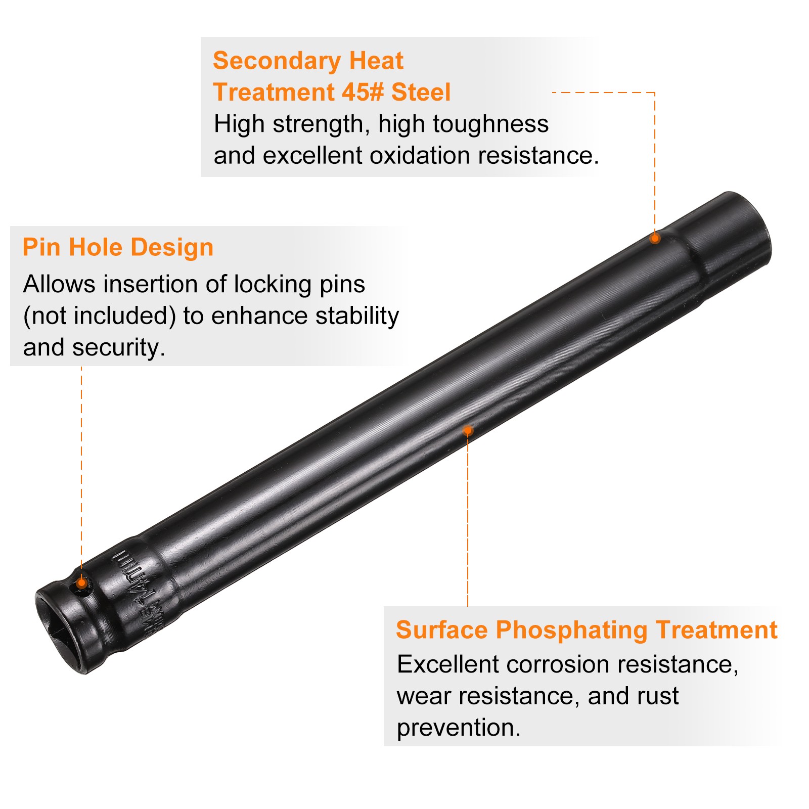 6-Point Deep Impact Socket 14mm Metric Socket 1/2″ Drive 7.7″ Long,