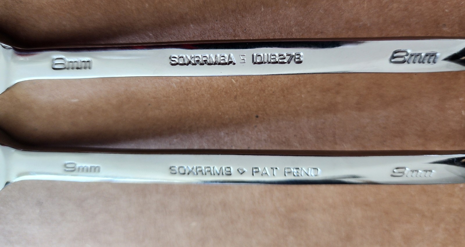 Snap-On 8 & 9mm 12-Pt Flank Dr Reversible Ratcheting Combination Wrench SOXRRM8A