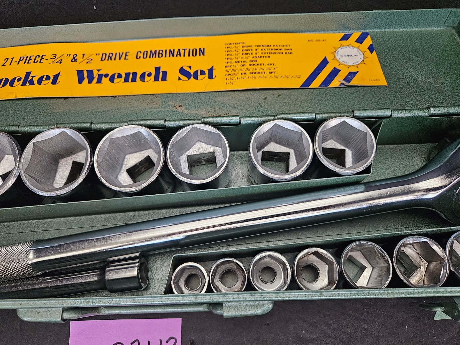 VTG COBRA TOOLS #SS-2121 PC 3/4″ & 1/2″ DR COMBINATION SOCKET WRENCH SET(TL2343)