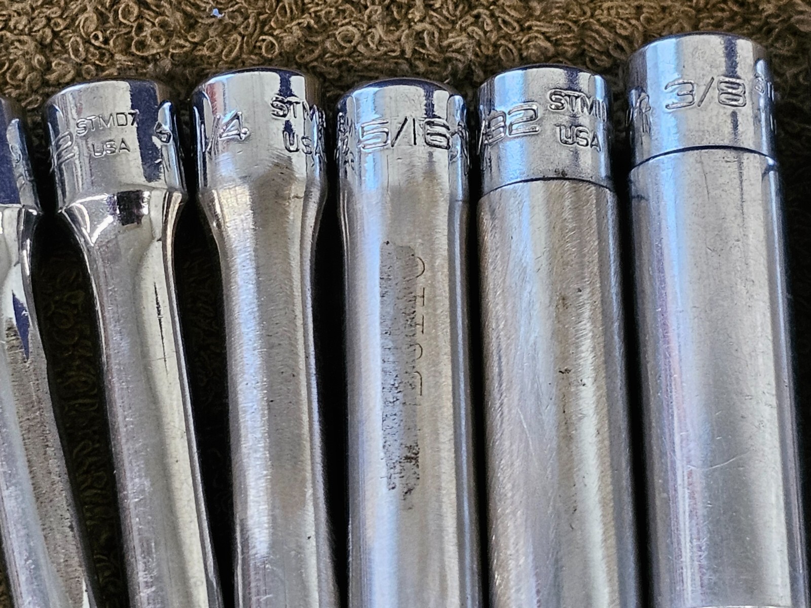 8 Snap on Deep Well Socket Set 1/4″ Drive Sae 7/16 3/8 11/32 5/16 7/32 3/16 STM