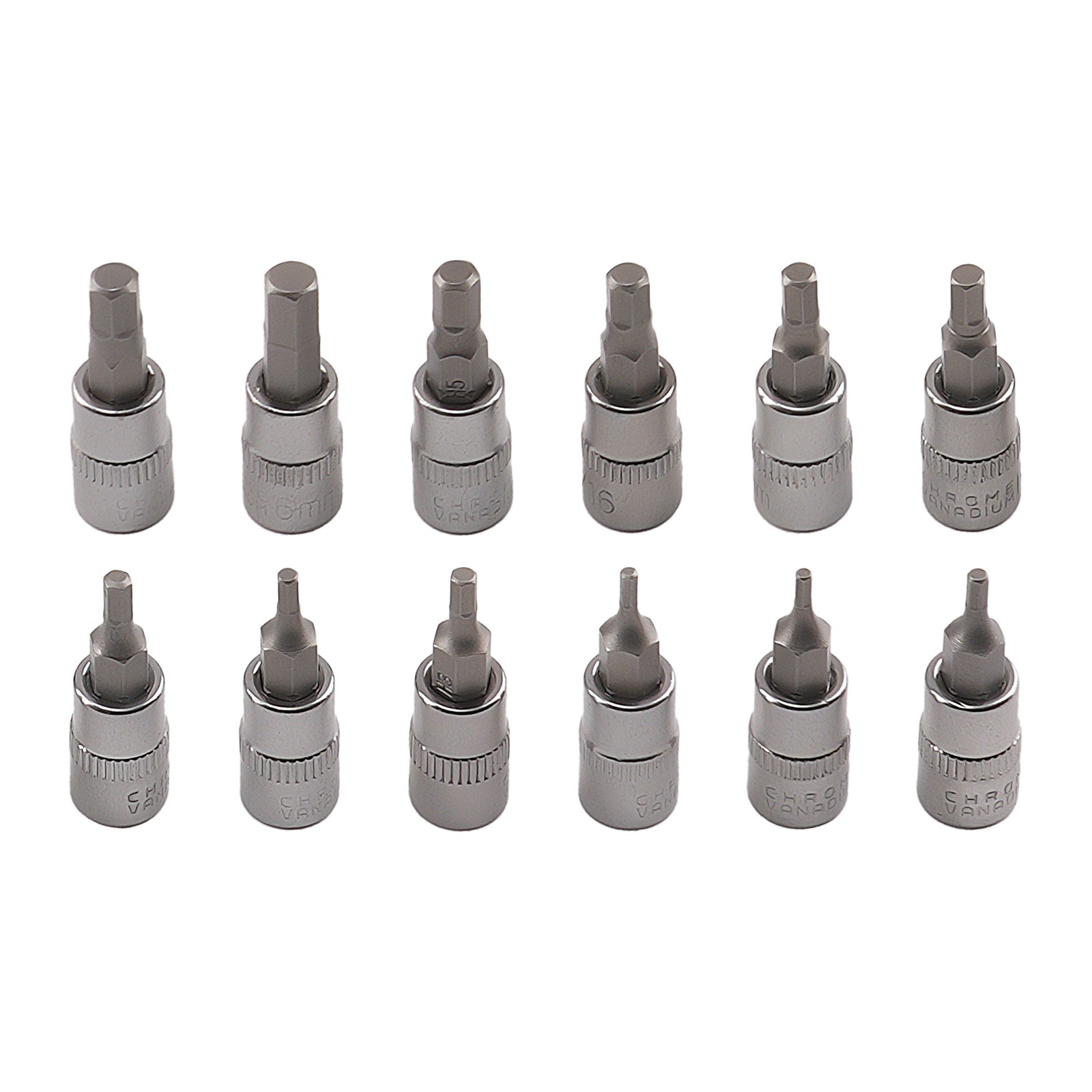 Hex Bit Socket Set 32 Pieces 1/4 3/8 1/2 in S2 Steel Metric Imperial