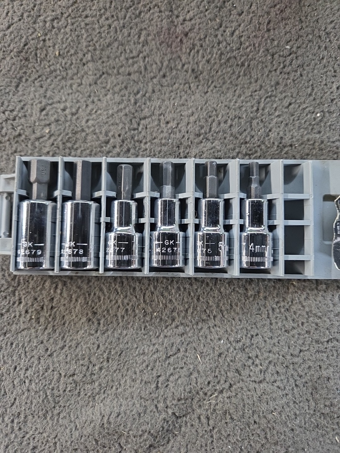 NOS SEARS Craftsman Hex Bit 6pc Socket Accessory Set 3/8″ Dr METRIC GK 34448 USA
