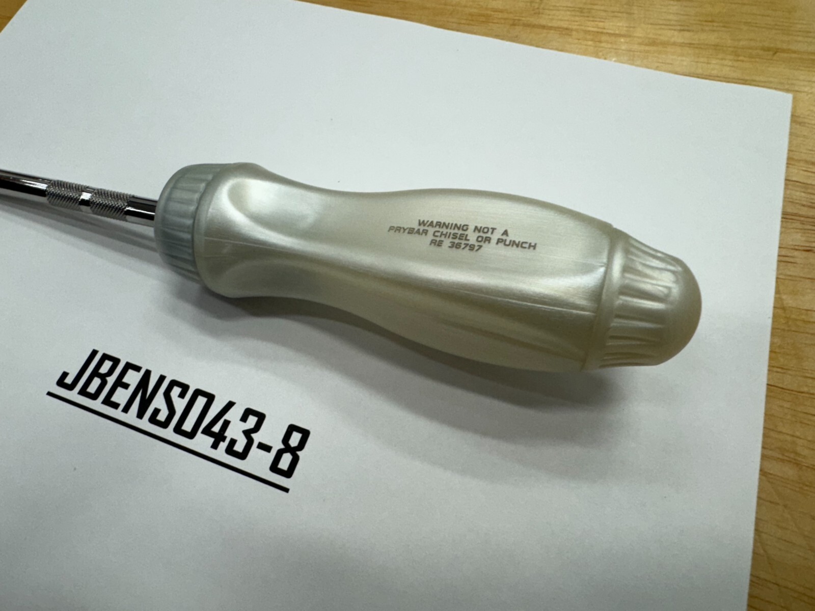 Snap-on Tools NEW PEARL WHITE 1/4″ Drive Hard Grip 4″ Ratcheting Driver TMR4PW