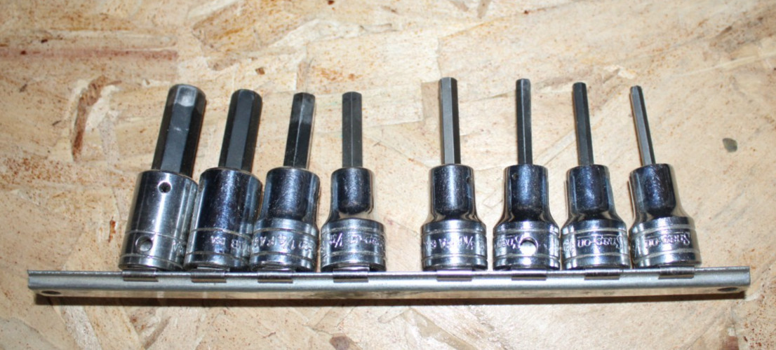 SNAP ON SAE HEX DRIVER 3/8″ DR 8 PIECE SOCKET SET 1/8″ TO 3/8″ 208EFAY
