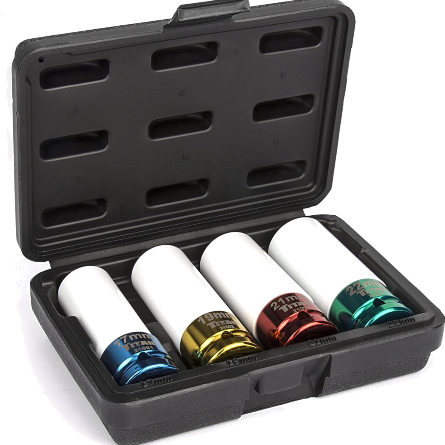 21095 4-Piece 1/2-Inch Drive Non-marring Impact Deep Lug Nut Socket Set